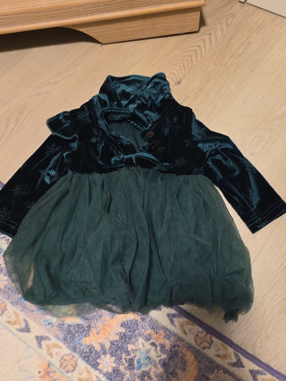 SHEIN Dark Green Velvet Jacket with Tulle Skirt